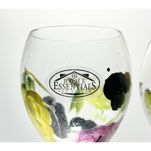 Home Essentials “Grape” 5-Piece Handpainted Glass Decanter & Wine Glass Set - Picture 13 of 16